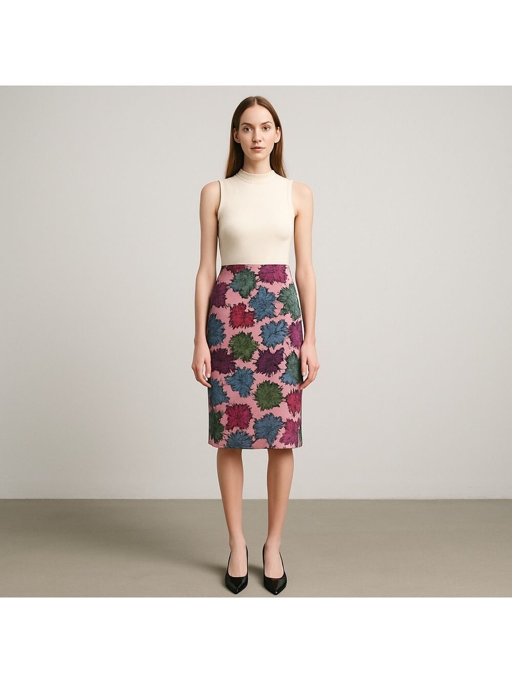 Lularoe Floral Print Midi Skirt XS